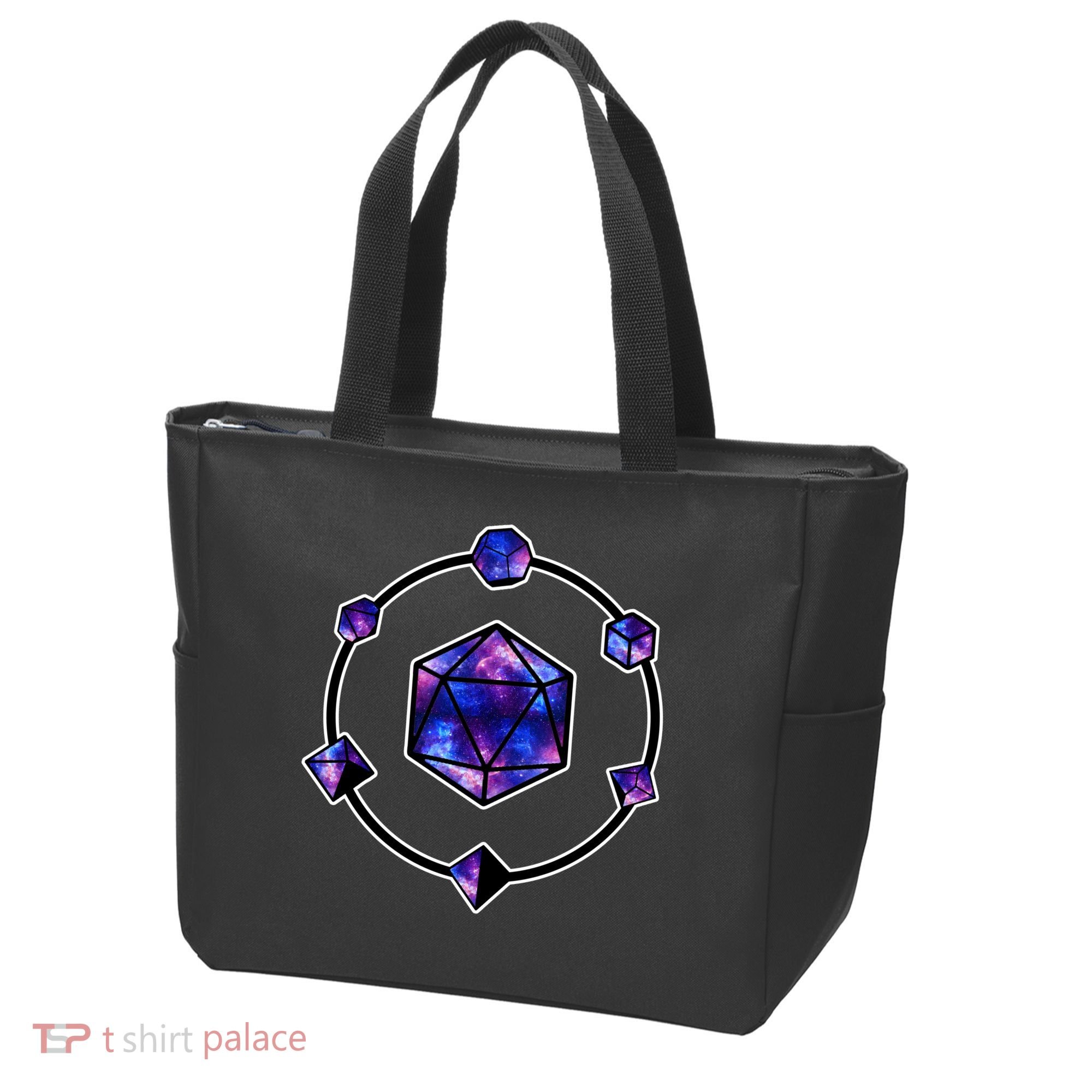 Polyhedral Dice Galaxy Circle Tote Bag