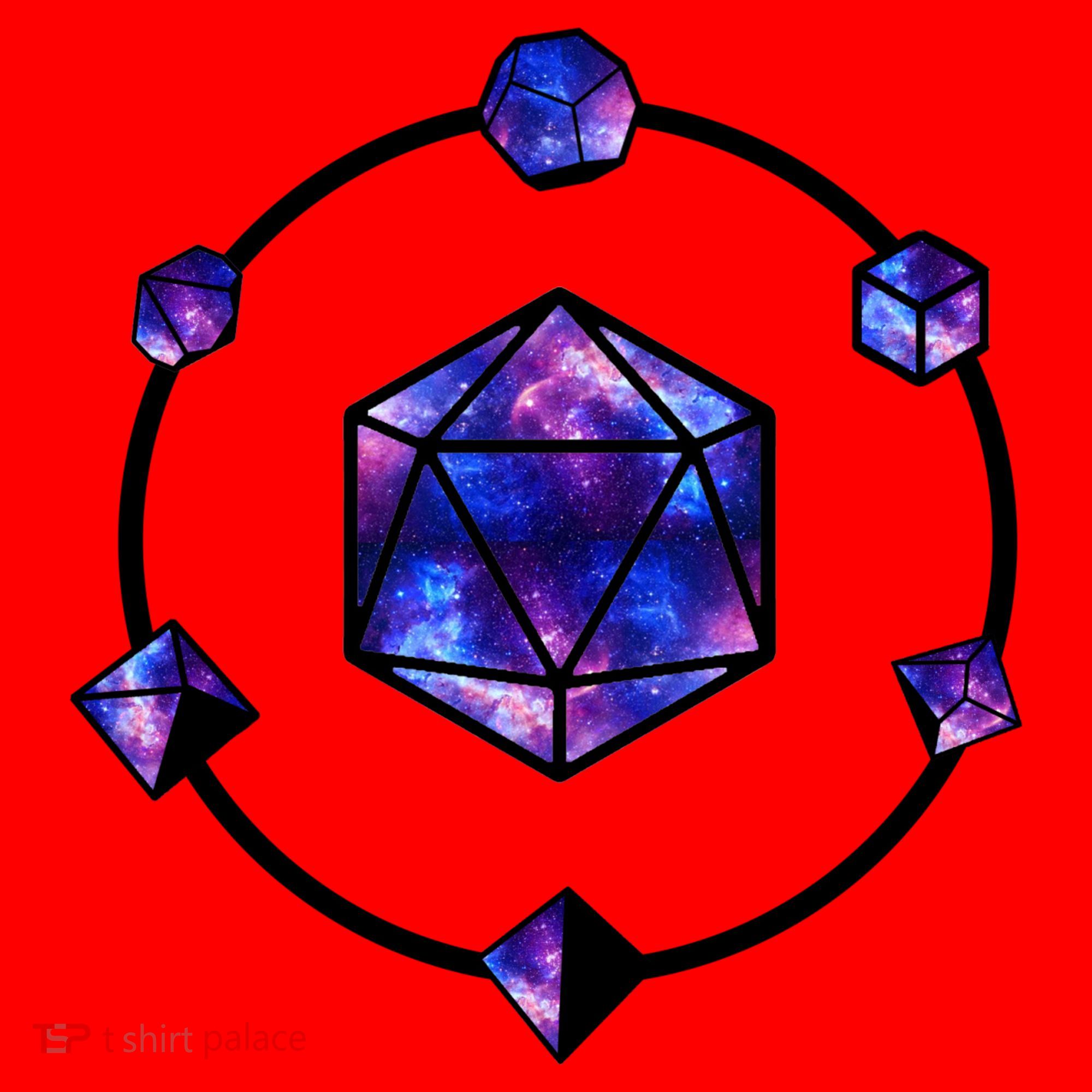 Polyhedral Dice Galaxy Circle Santa Hat