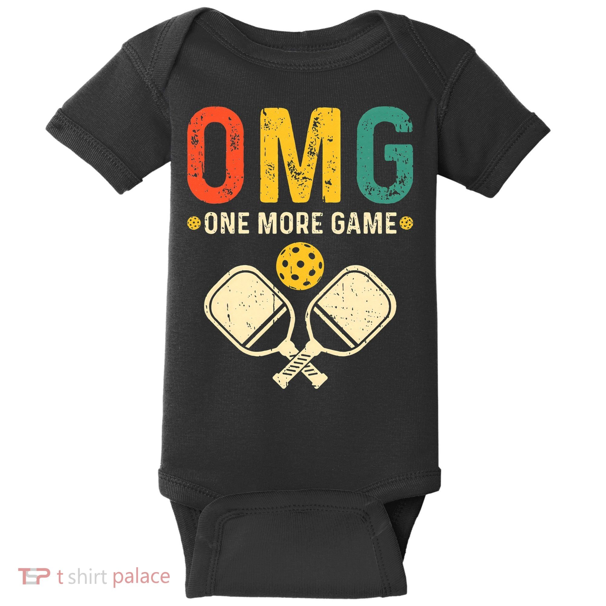 Pickleball One More Game Pickleball Player Baby Bodysuit
