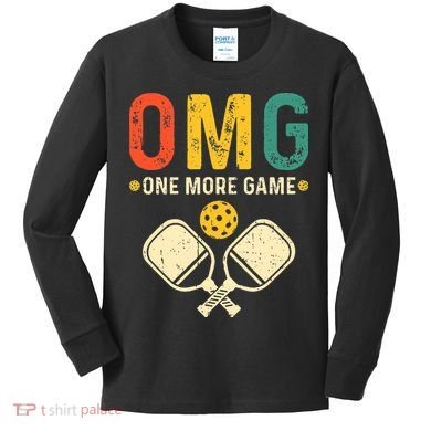 Pickleball One More Game Pickleball Player Kids Long Sleeve Shirt