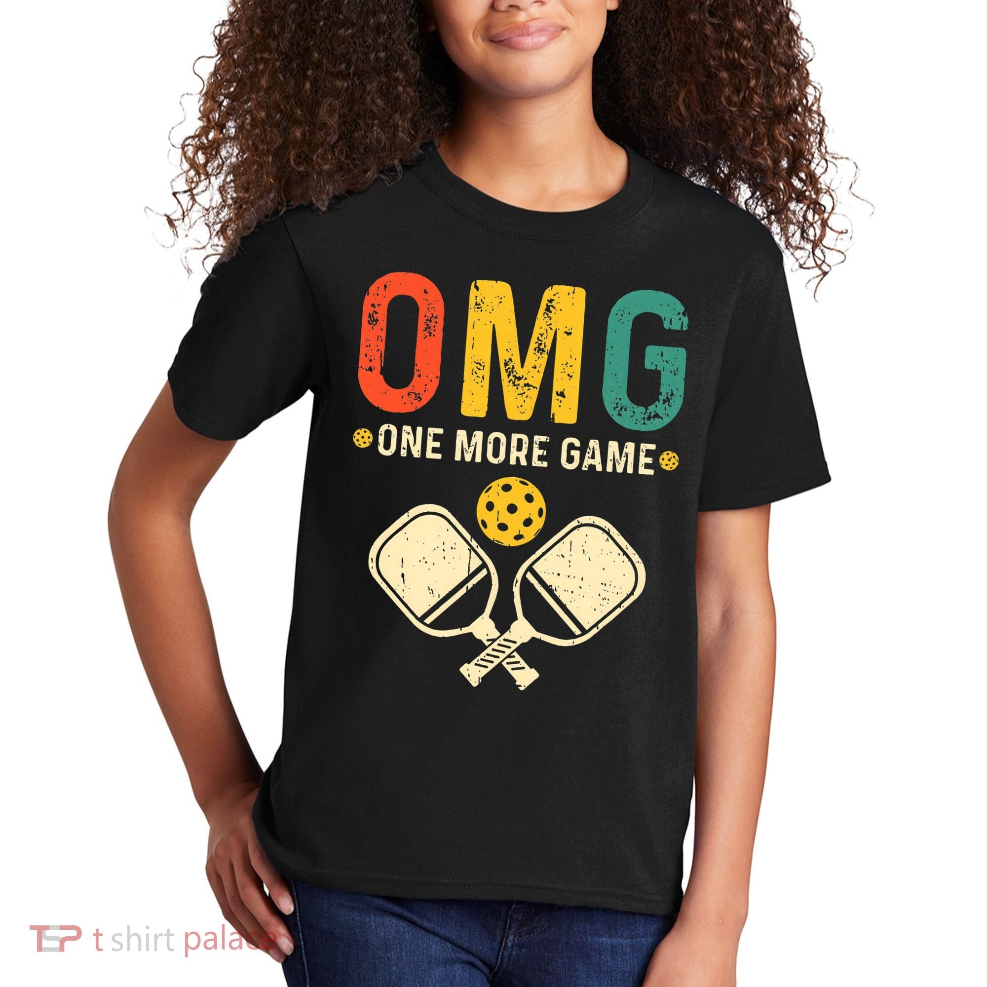 Pickleball One More Game Pickleball Player Kids T-Shirt