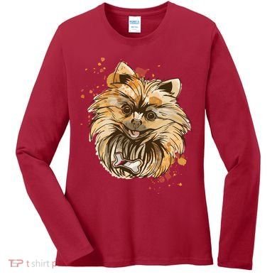 Pomeranian Dog Women's Long Sleeve Shirt