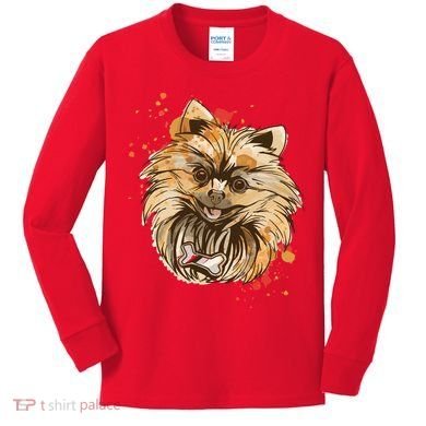 Pomeranian Dog Kids Long Sleeve Shirt