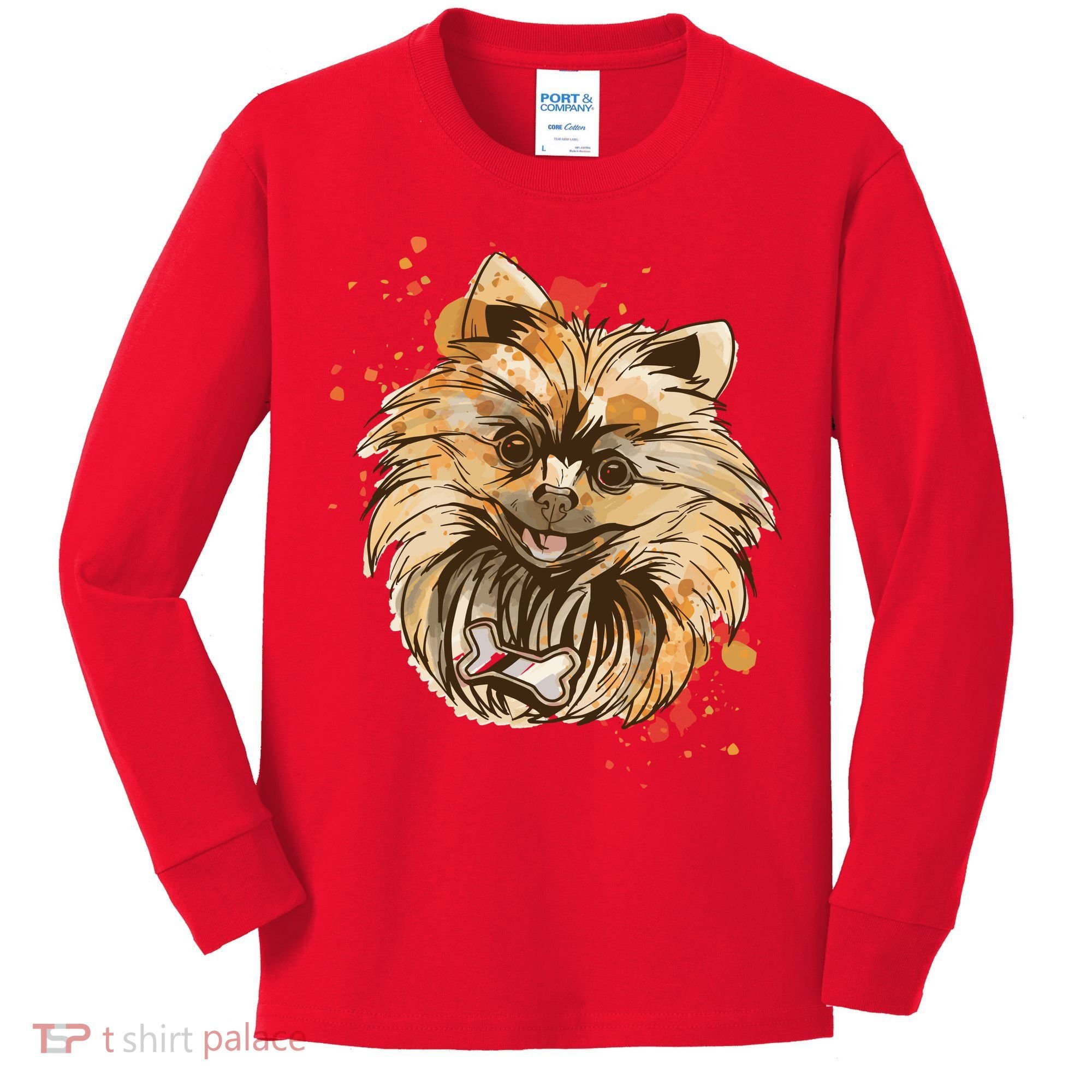 Pomeranian Dog Kids Long Sleeve Shirt