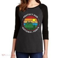 Protect Our National Parks Nature Lover National Parks Women's Tri-Blend 3/4-Sleeve Raglan Shirt thumb 2