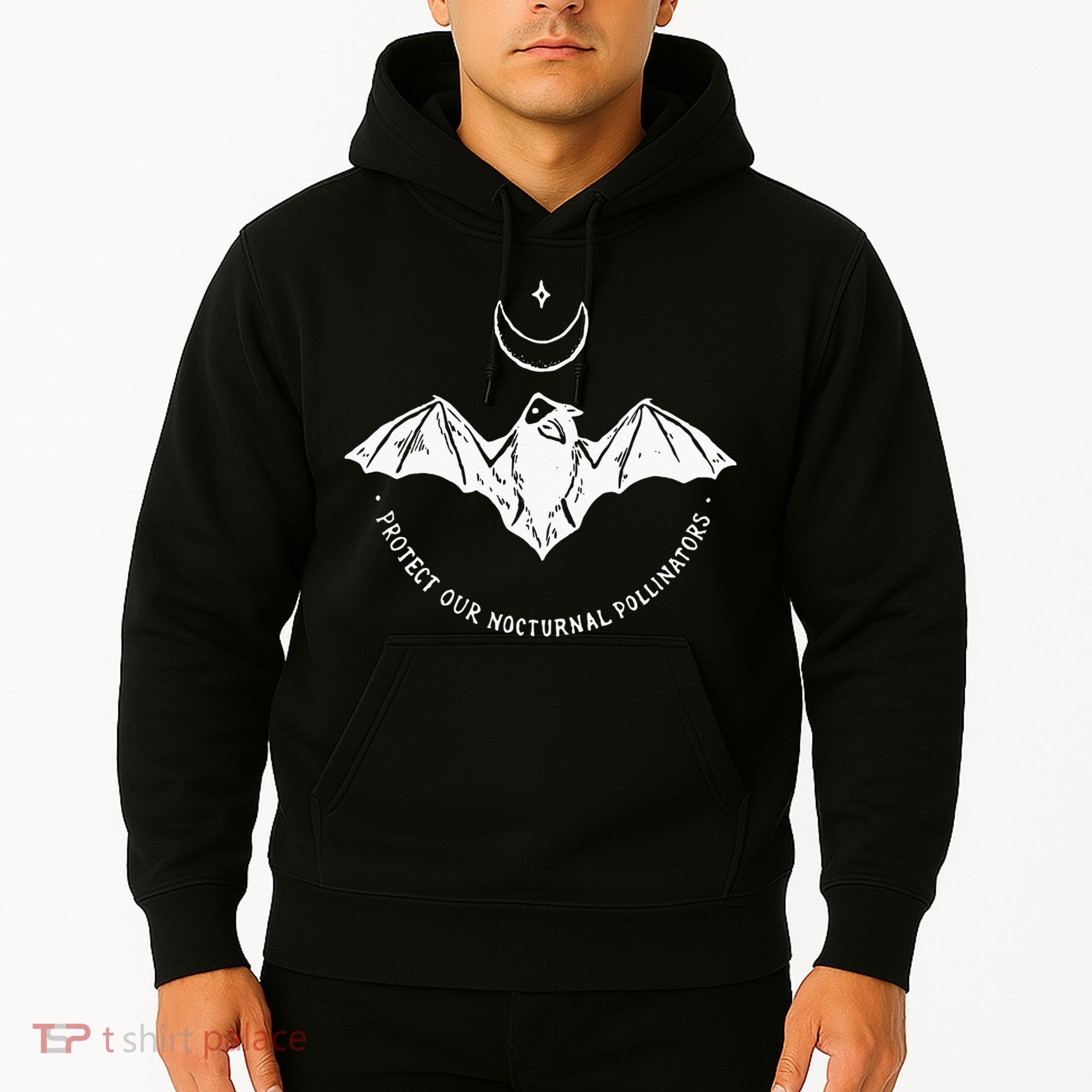 Protect Our Nocturnal Polalinators Bat With Moon Halloween Hoodie