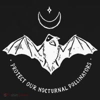 Protect Our Nocturnal Polalinators Bat With Moon Halloween Long Sleeve Shirt thumb 2