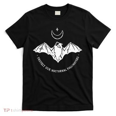 Protect Our Nocturnal Polalinators Bat With Moon Halloween T-Shirt