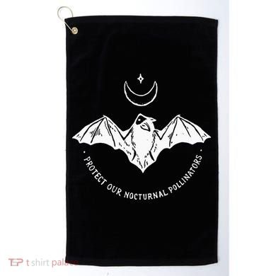Protect Our Nocturnal Polalinators Bat With Moon Halloween Golf Towel