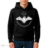 Protect Our Nocturnal Polalinators Bat With Moon Halloween Kids Hoodie thumb 4