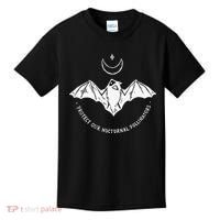 Protect Our Nocturnal Polalinators Bat With Moon Halloween Kids T-Shirt thumb 0