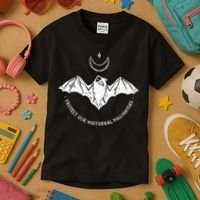 Protect Our Nocturnal Polalinators Bat With Moon Halloween Kids T-Shirt thumb 3