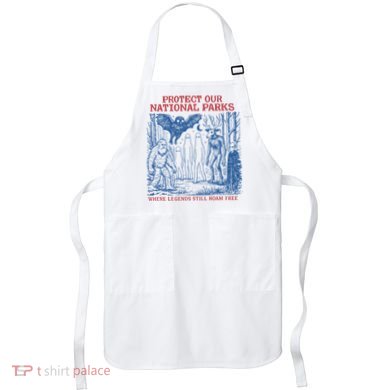Protect Our National Parks Mothman Cryptid Weirdcore Horror Apron