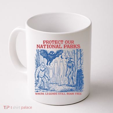 Protect Our National Parks Mothman Cryptid Weirdcore Horror Coffee Mug