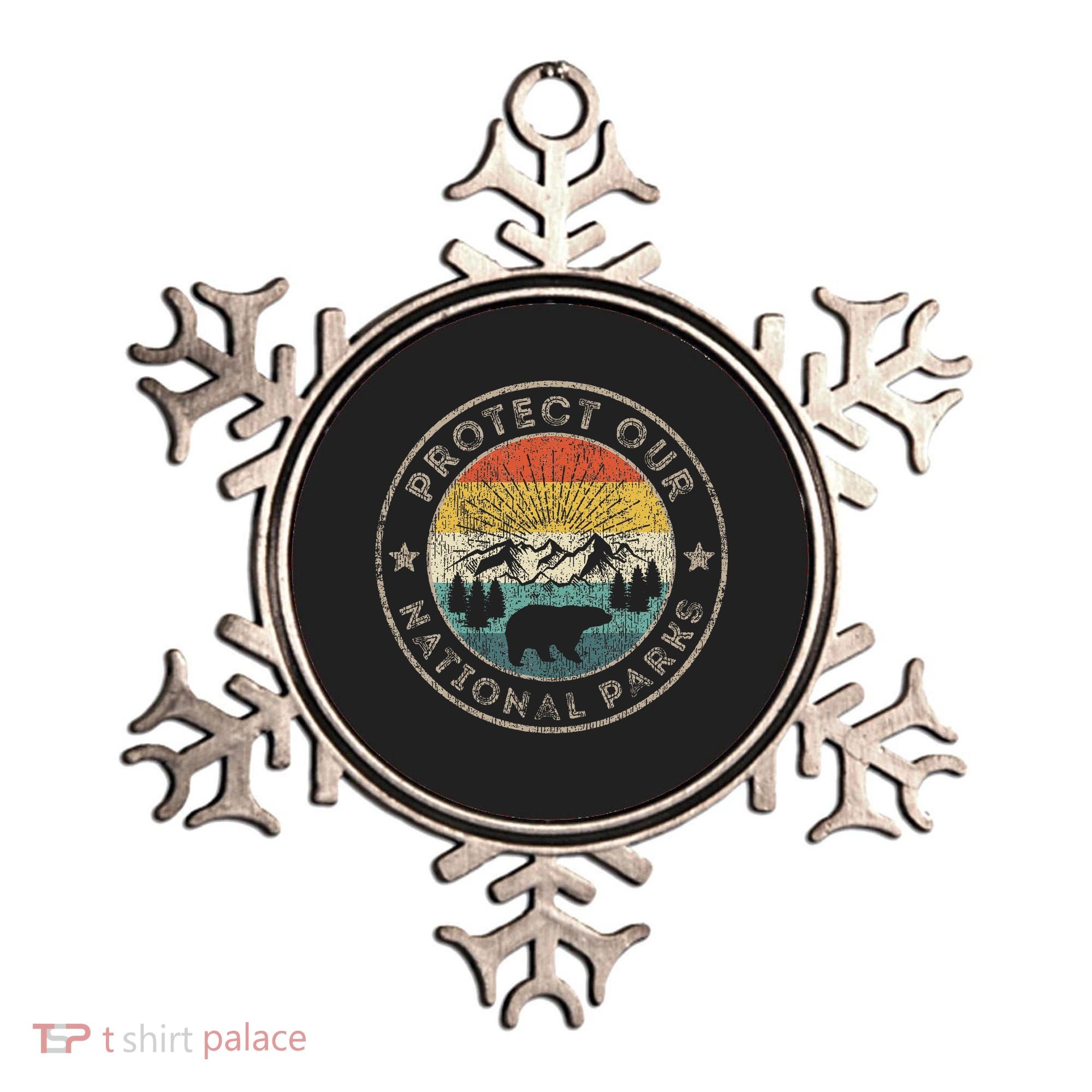 Protect Our National Parks Retro Hiking Ornament