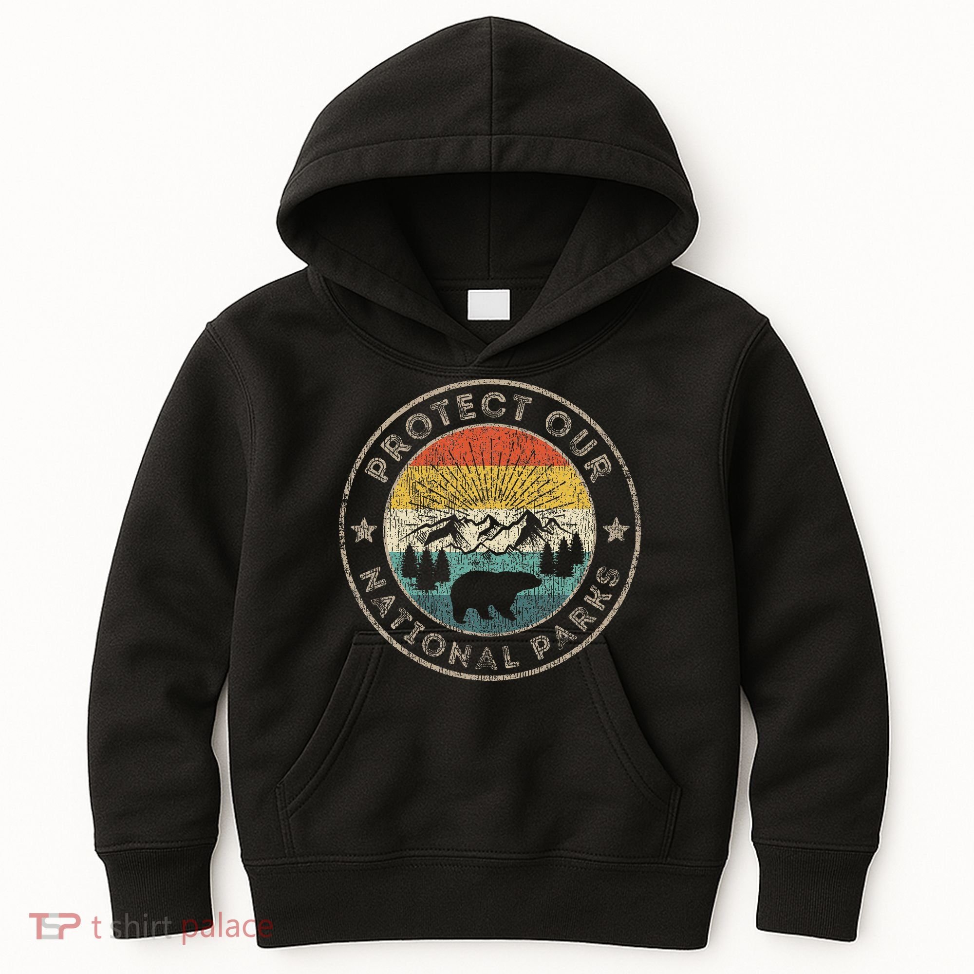 Protect Our National Parks Retro Hiking Kids Hoodie