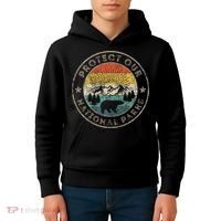 Protect Our National Parks Retro Hiking Kids Hoodie thumb 4
