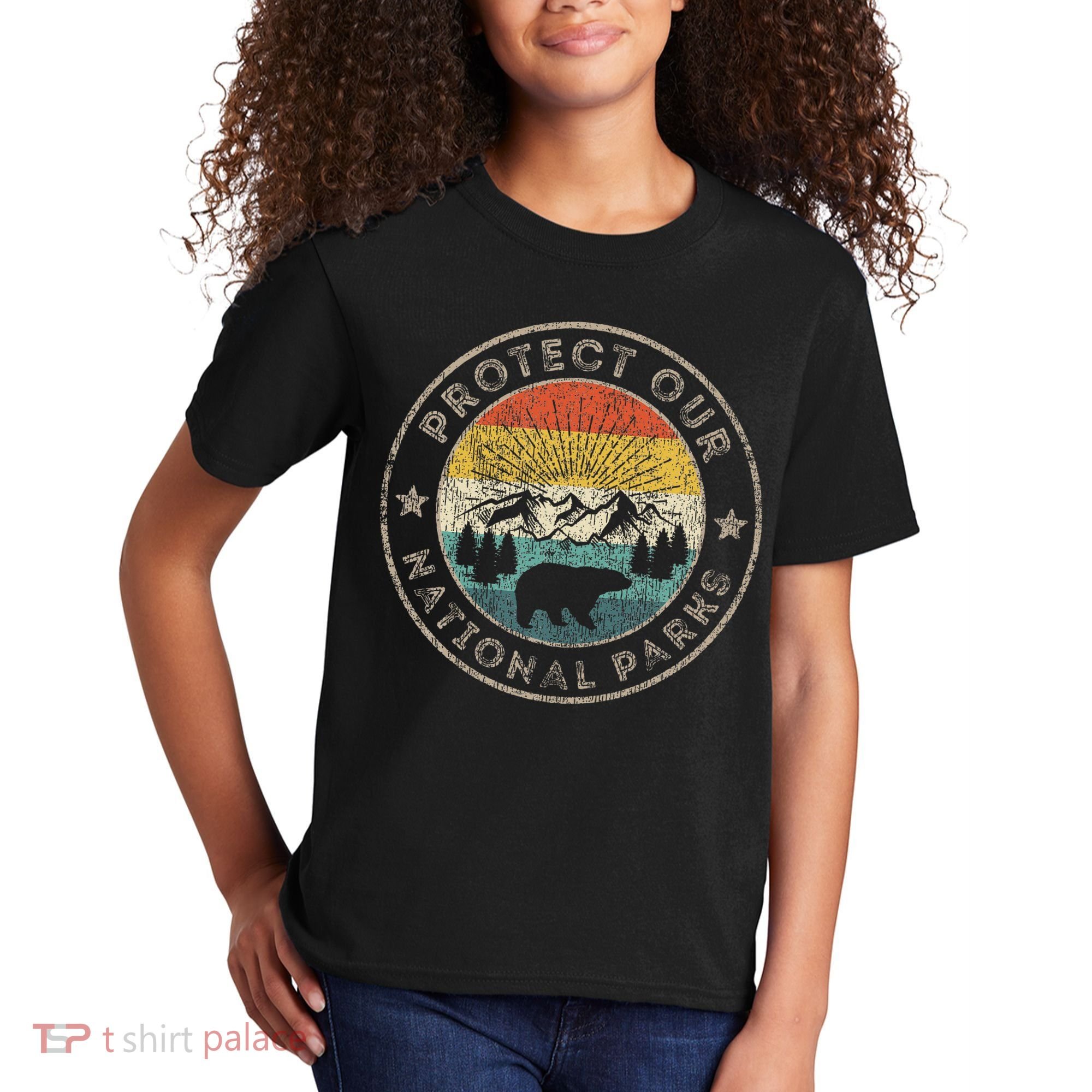 Protect Our National Parks Retro Hiking Kids T-Shirt