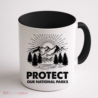 Protect Our National Parks Mountain Hiking Gift Coffee Mug back