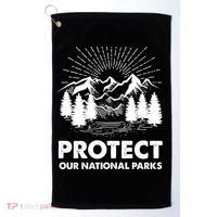 Protect Our National Parks Mountain Hiking Gift Golf Towel thumb 0
