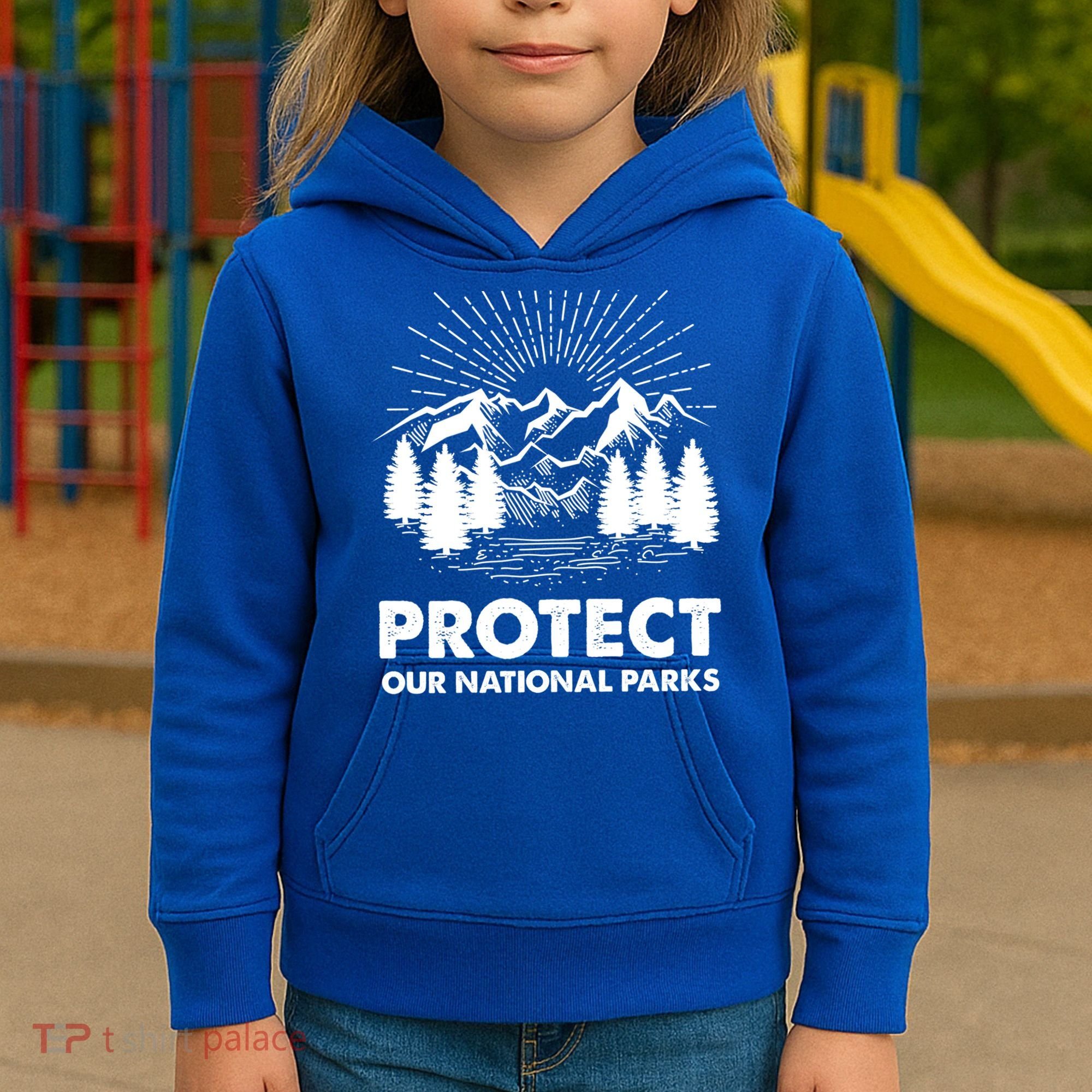 Protect Our National Parks Mountain Hiking Gift Kids Hoodie