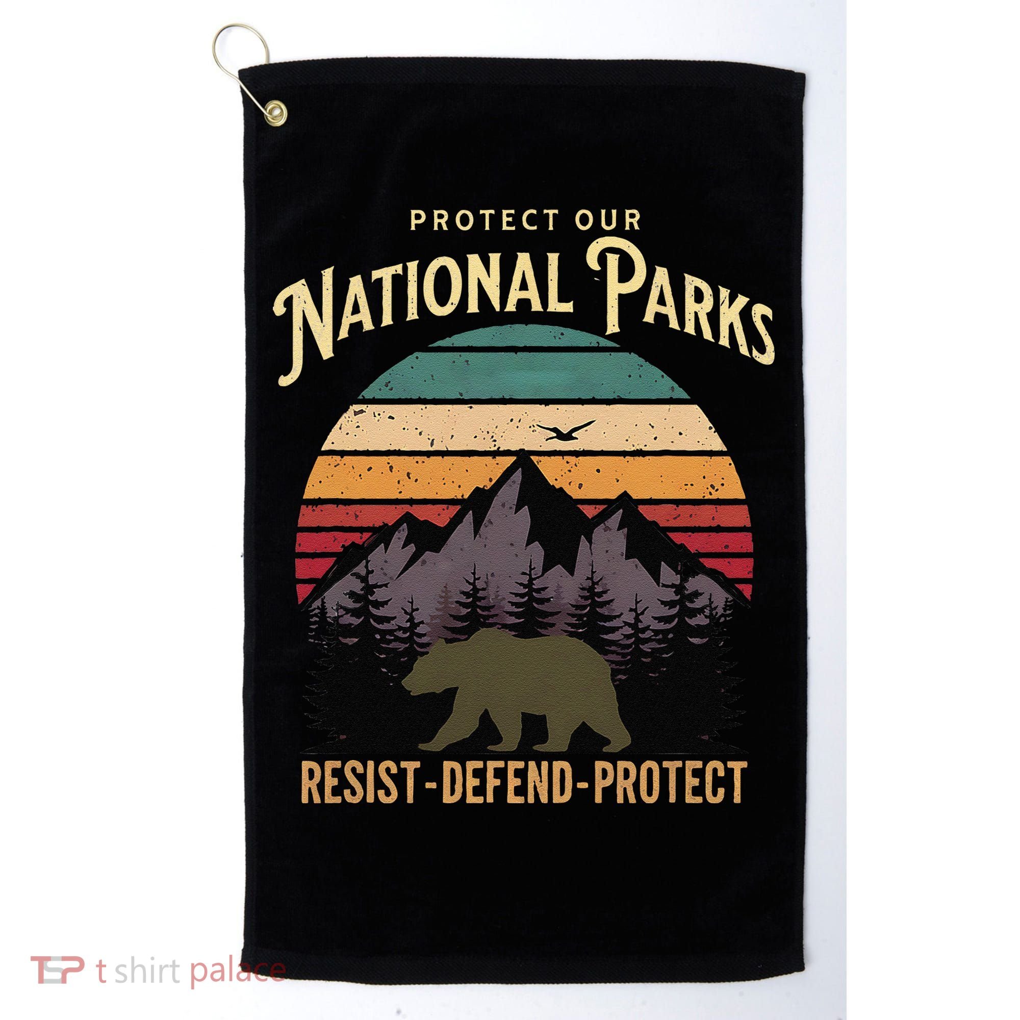 Protect Our National Parks Hiking Camping Souvenir Golf Towel