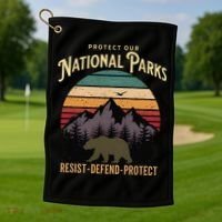 Protect Our National Parks Hiking Camping Souvenir Golf Towel thumb 1