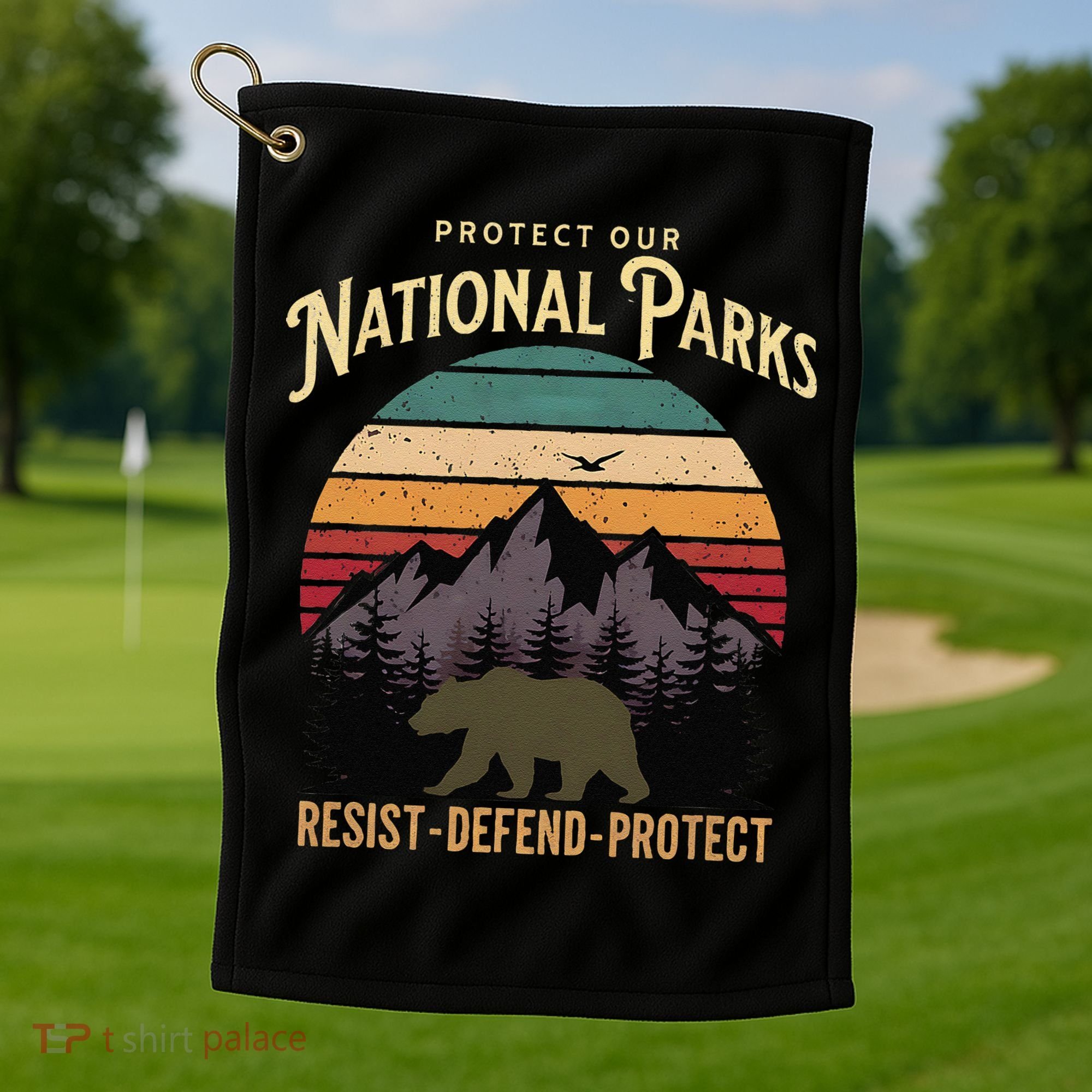 Protect Our National Parks Hiking Camping Souvenir Golf Towel