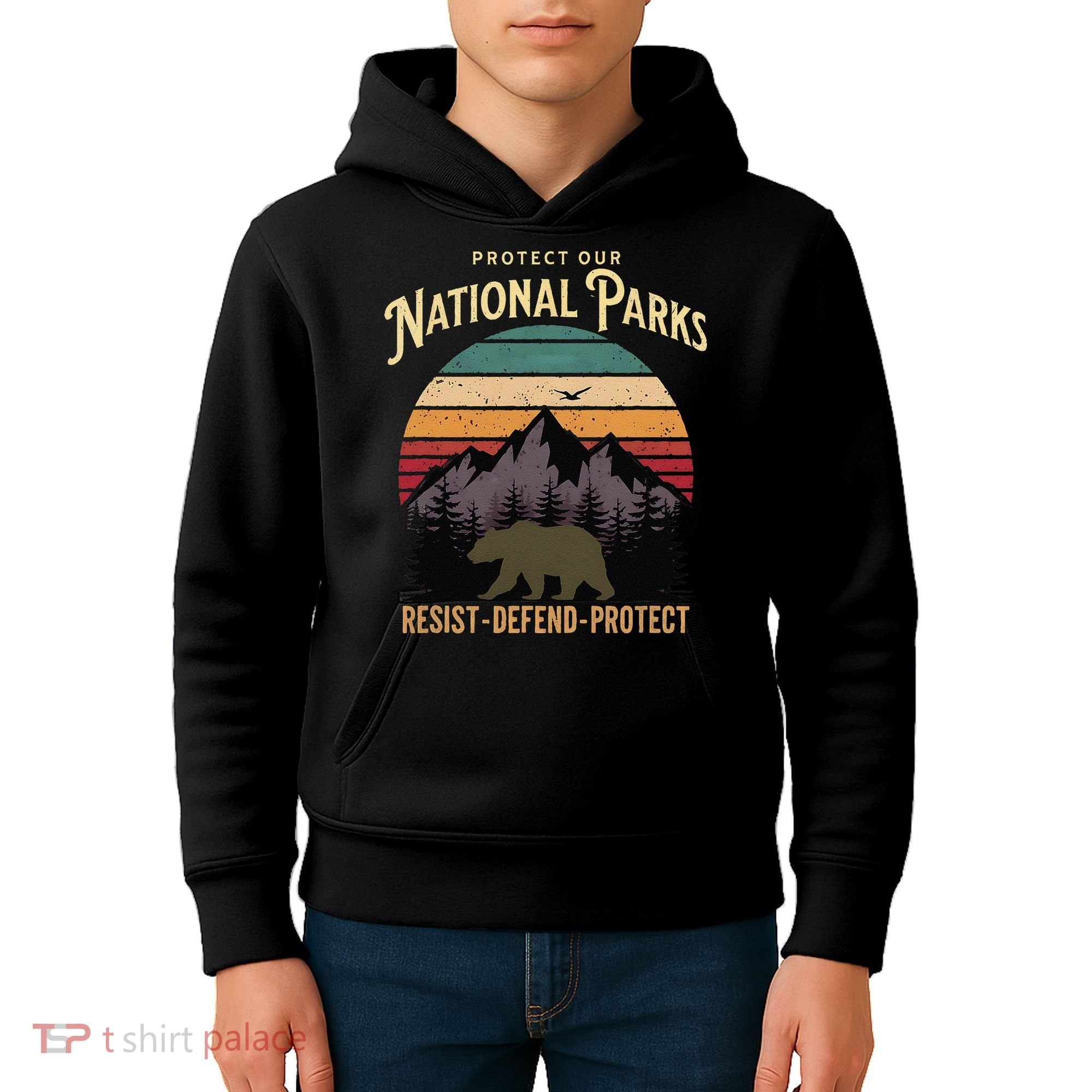 Protect Our National Parks Hiking Camping Souvenir Kids Hoodie