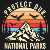 Protect Our National Parks Retro Nature Conservation Ornament thumb 1