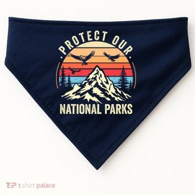 Protect Our National Parks Retro Nature Conservation USA-Made Doggie Bandana