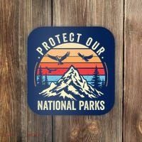 Protect Our National Parks Retro Nature Conservation Coaster thumb 0