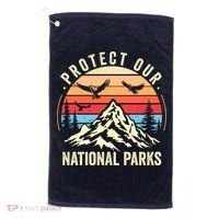 Protect Our National Parks Retro Nature Conservation Golf Towel thumb 0