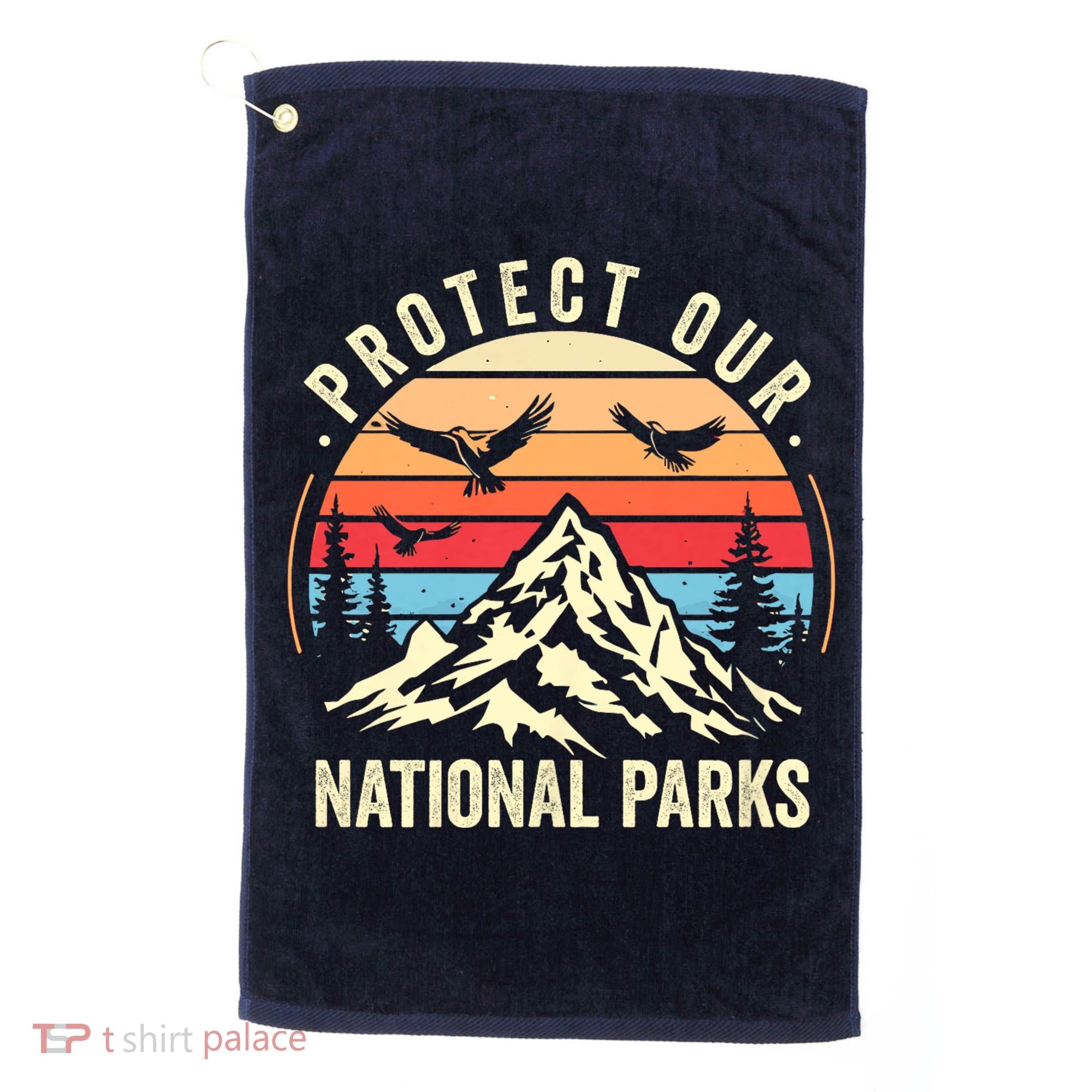 Protect Our National Parks Retro Nature Conservation Golf Towel