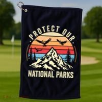 Protect Our National Parks Retro Nature Conservation Golf Towel thumb 1