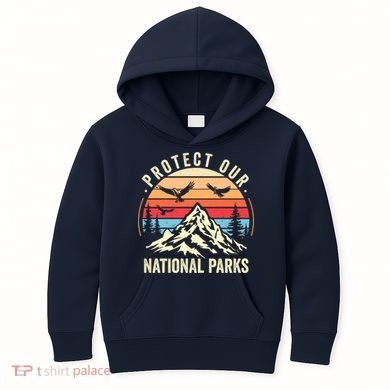 Protect Our National Parks Retro Nature Conservation Kids Hoodie
