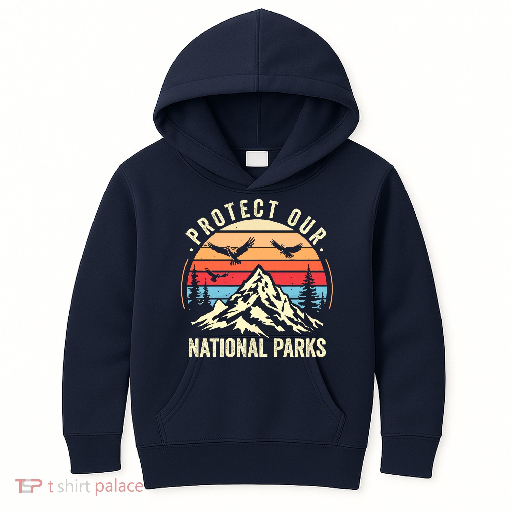 Protect Our National Parks Retro Nature Conservation Kids Hoodie