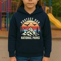 Protect Our National Parks Retro Nature Conservation Kids Hoodie thumb 3