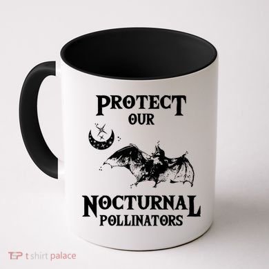 Protect Our Nocturnal Pollinators Gift Bat With Moon Art Cool Gift Coffee Mug