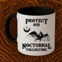 Protect Our Nocturnal Pollinators Gift Bat With Moon Art Cool Gift Coffee Mug thumb 2