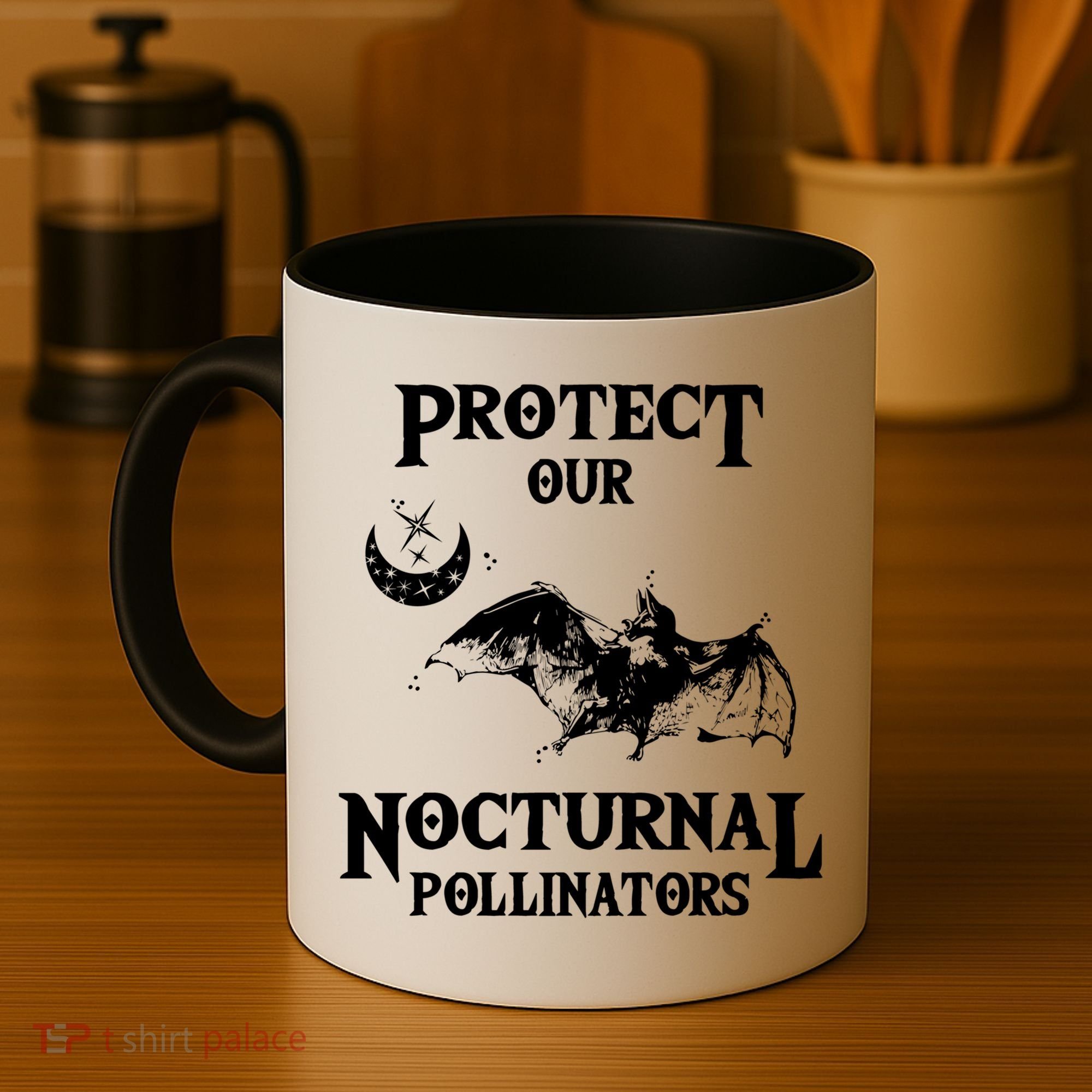 Protect Our Nocturnal Pollinators Gift Bat With Moon Art Cool Gift Coffee Mug