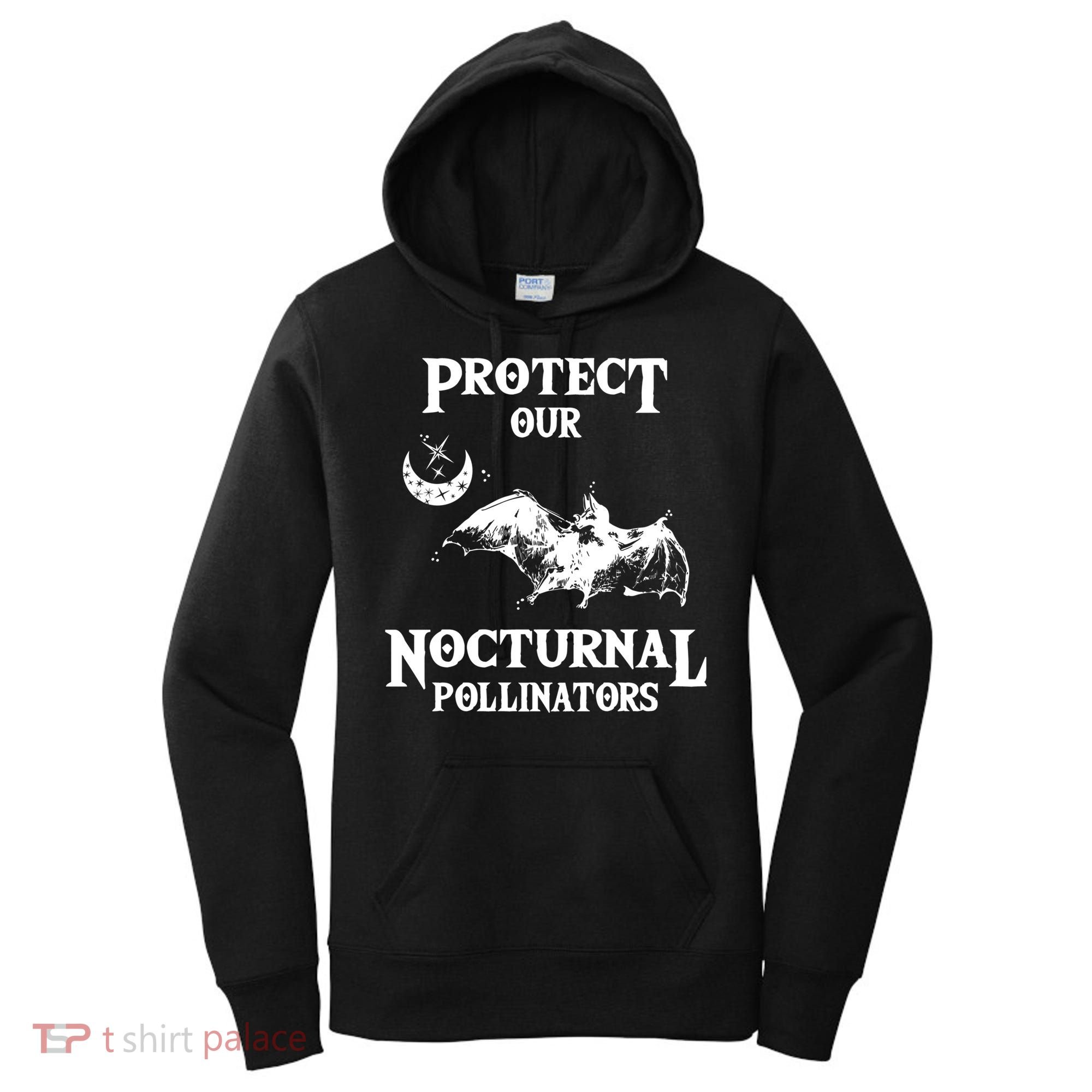 Protect Our Nocturnal Pollinators Gift Bat With Moon Art Cool Gift Women's Hoodie