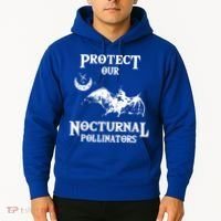 Protect Our Nocturnal Pollinators Gift Bat With Moon Art Cool Gift Hoodie thumb 2
