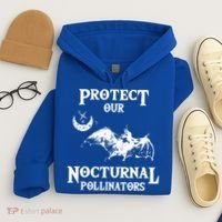 Protect Our Nocturnal Pollinators Gift Bat With Moon Art Cool Gift Hoodie thumb 4