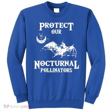 Protect Our Nocturnal Pollinators Gift Bat With Moon Art Cool Gift Sweatshirt