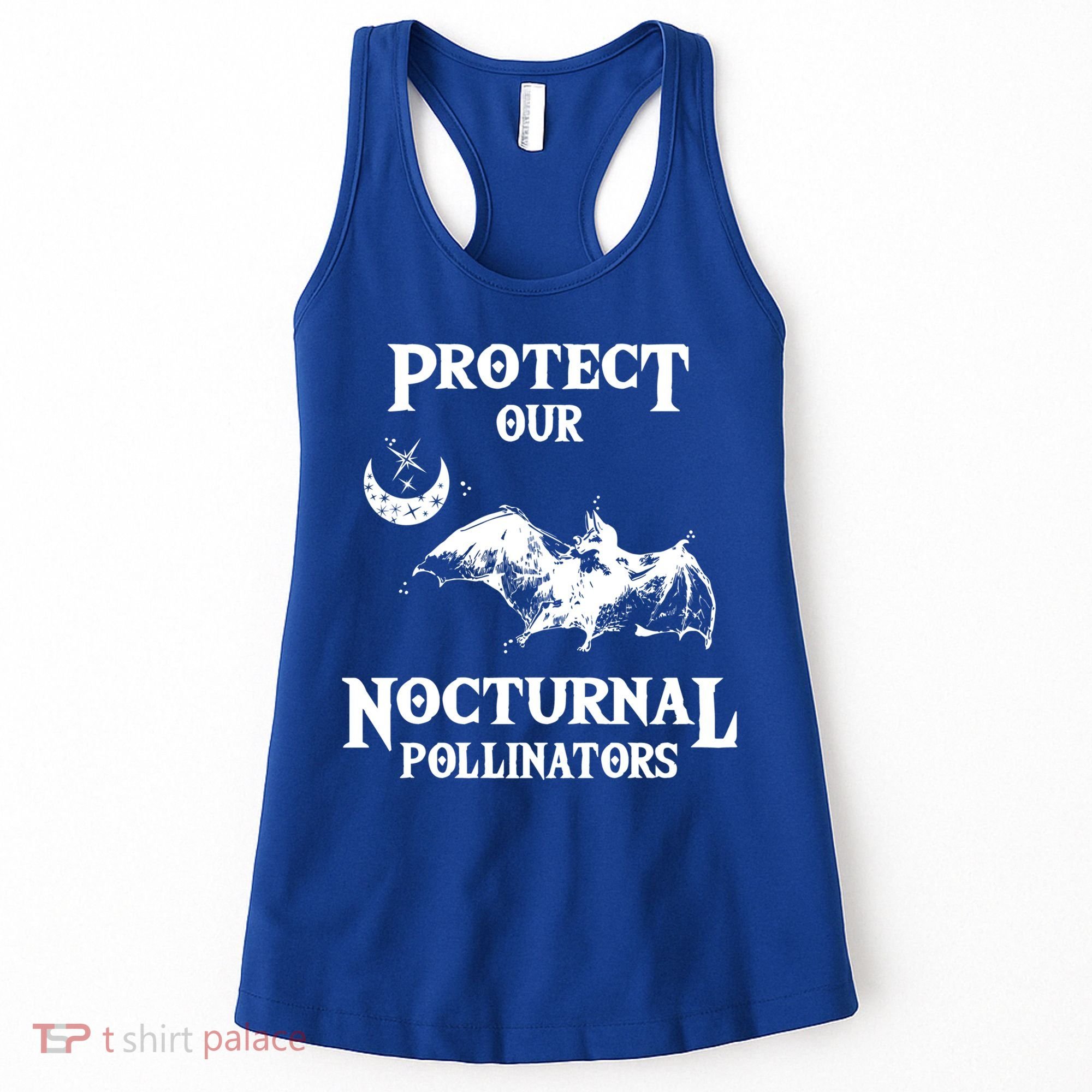 Protect Our Nocturnal Pollinators Gift Bat With Moon Art Cool Gift Women's Tank Top