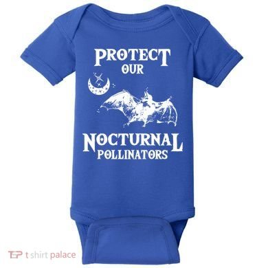 Protect Our Nocturnal Pollinators Gift Bat With Moon Art Cool Gift Baby Bodysuit