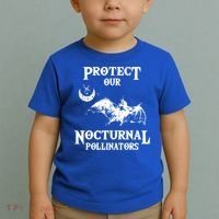 Protect Our Nocturnal Pollinators Gift Bat With Moon Art Cool Gift Toddler T-Shirt thumb 2
