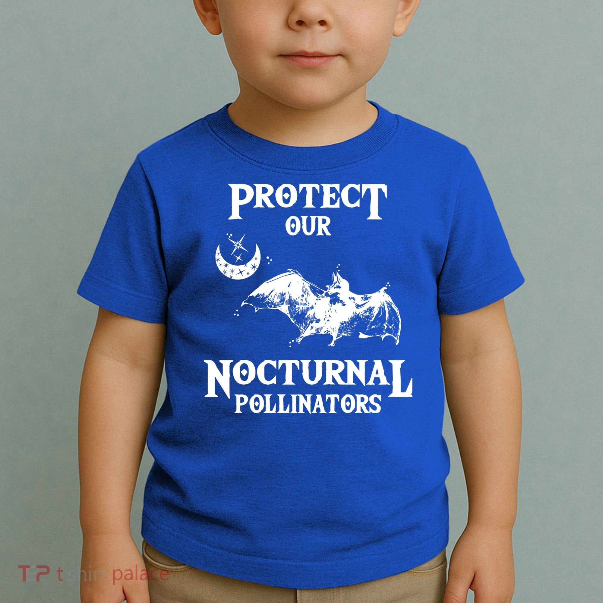 Protect Our Nocturnal Pollinators Gift Bat With Moon Art Cool Gift Toddler T-Shirt