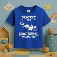 Protect Our Nocturnal Pollinators Gift Bat With Moon Art Cool Gift Toddler T-Shirt thumb 3
